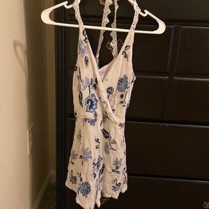 Blue Floral Romper